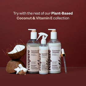 RENPURE bottle recycled plastic label highlighting eco-friendly packaging