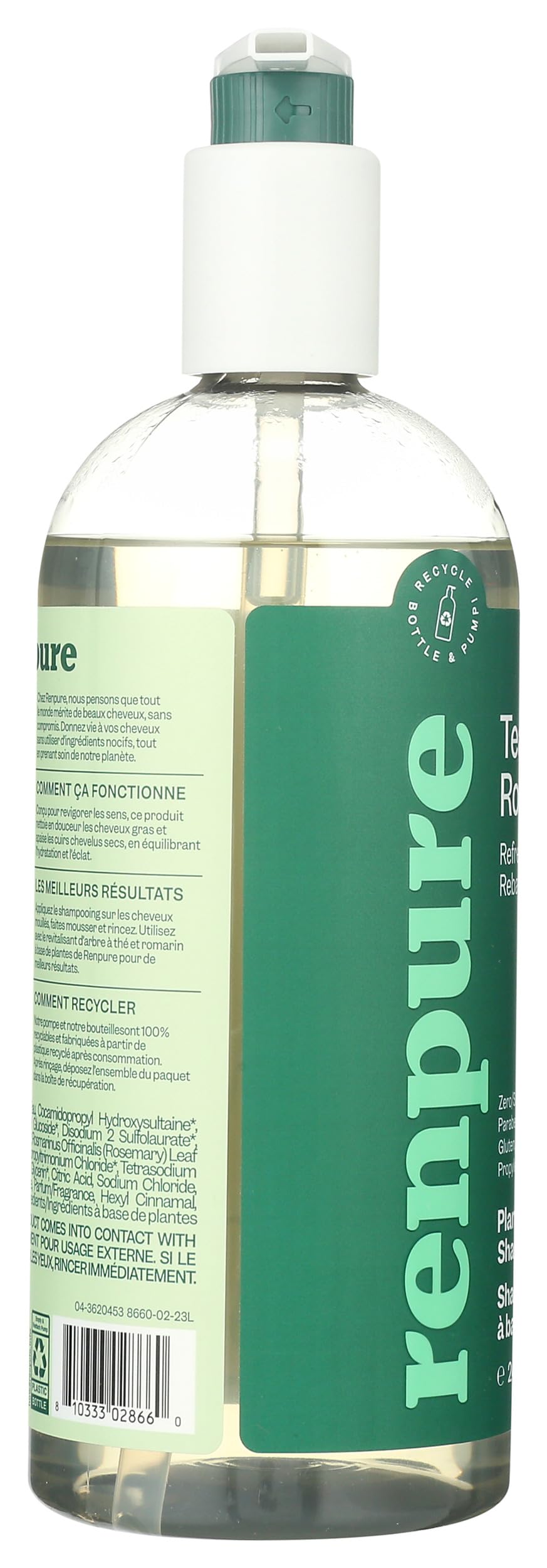 Renpure creamy foam texture on palm showing gentle lather benefit