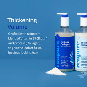 RENPURE close-up foam texture on hair, demonstrates gentle cleansing and lather
