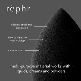 rephr damp sponge expanding to show soft bouncy finish for flawless blending