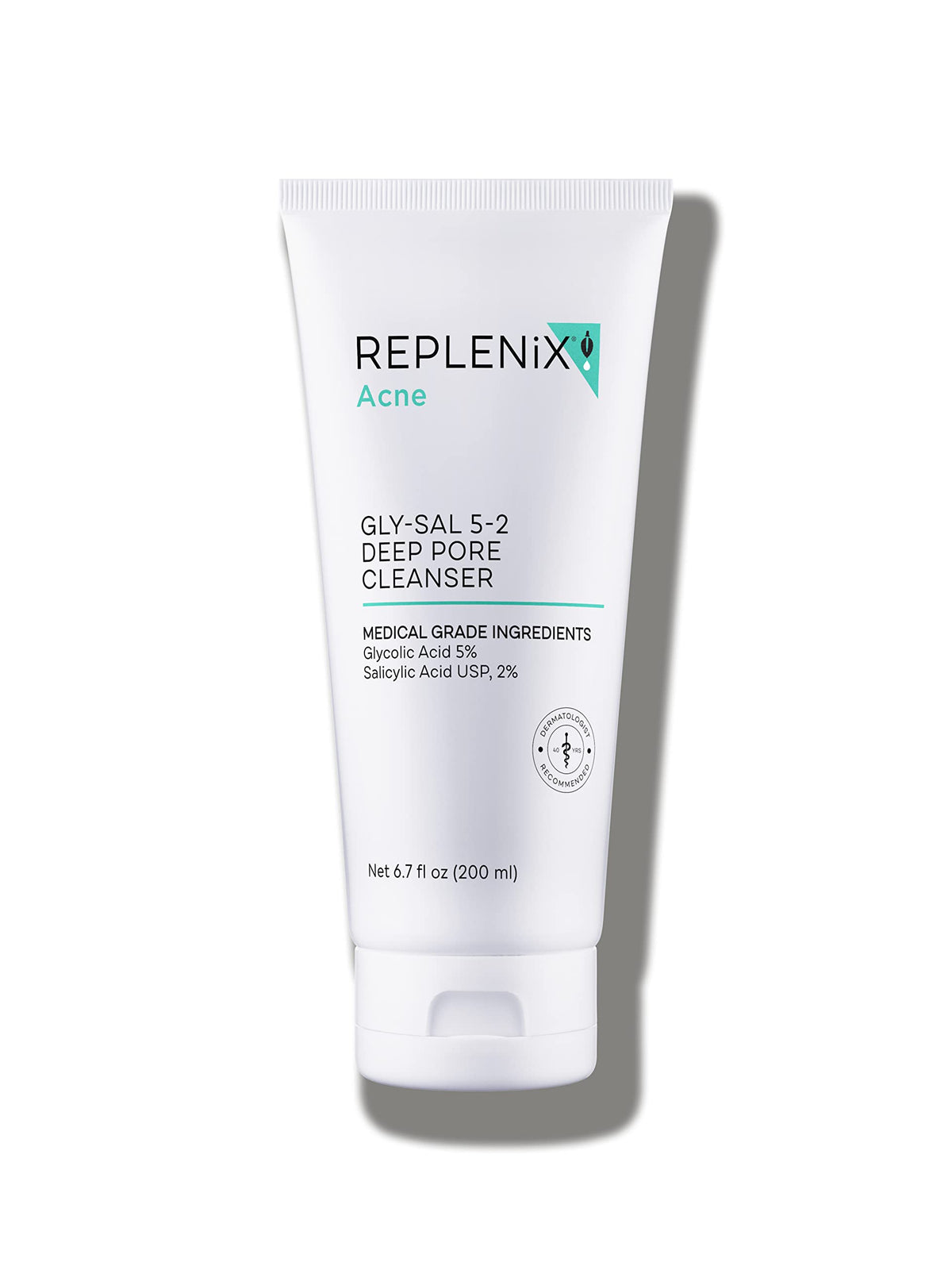 Replenix front packaging showing Gly-Sal cleanser bottle and benefits