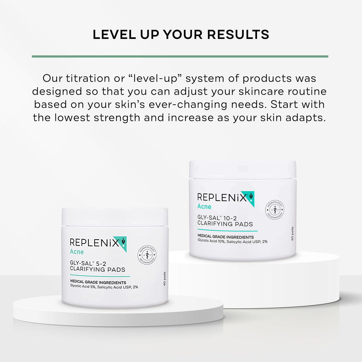Replenix pad being applied to cheek to help clear blemishes
