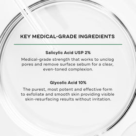 Replenix pad saturated with solution highlighting glycolic and salicylic blend