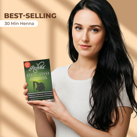 Reshma Beauty scalp application demo highlighting even gray coverage and gentle formula