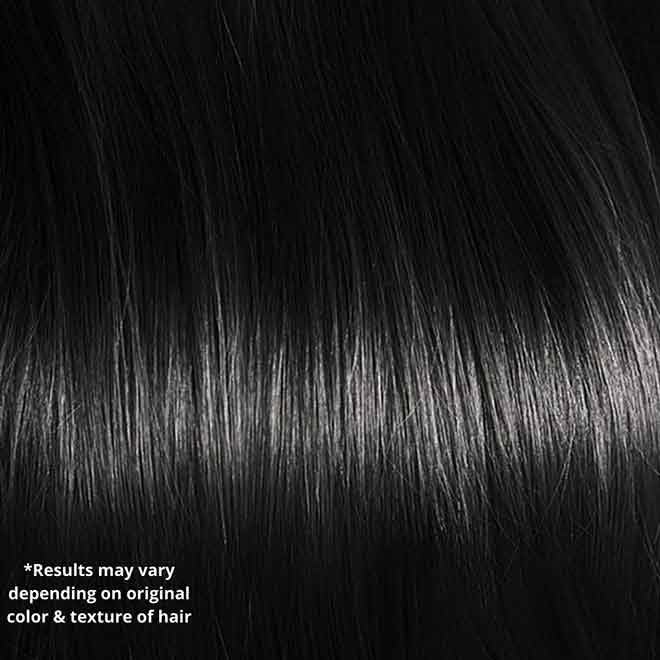 Reshma Beauty finished hair lifestyle shot showing glossy, fuller-looking black color