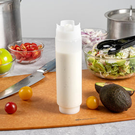 Restaurantware bottom-fill opening illustrating easy refills and rotation