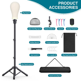Retbtnm stand folded for travel with pouches illustrating portability and storage ease