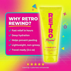 RETRO Rewind cream texture swirl displaying smooth formula that hydrates sun-exposed skin