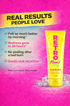 RETRO Rewind tube staged in travel kit illustrating 3.4 oz convenience for trips