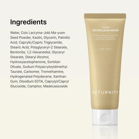 RETURNITY Yulmu ingredients visual with coix seed emphasising natural yulmu extract benefit
