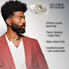 REUZEL before and after beard image demonstrating softer, neater beard
