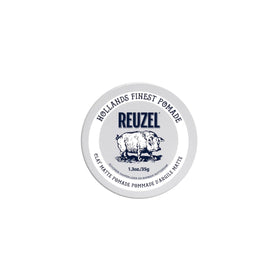 REUZEL front can view showing branding and matte pomade benefit