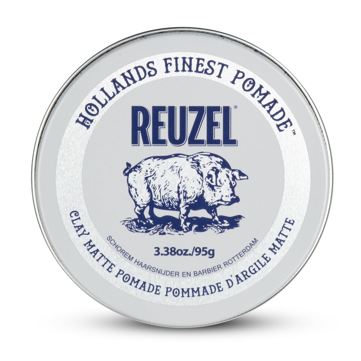 REUZEL jar front view showing product packaging and matte styling benefit