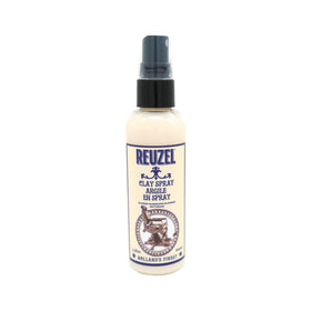 Reuzel Clay Spray front view showing bottle and matte finish benefit