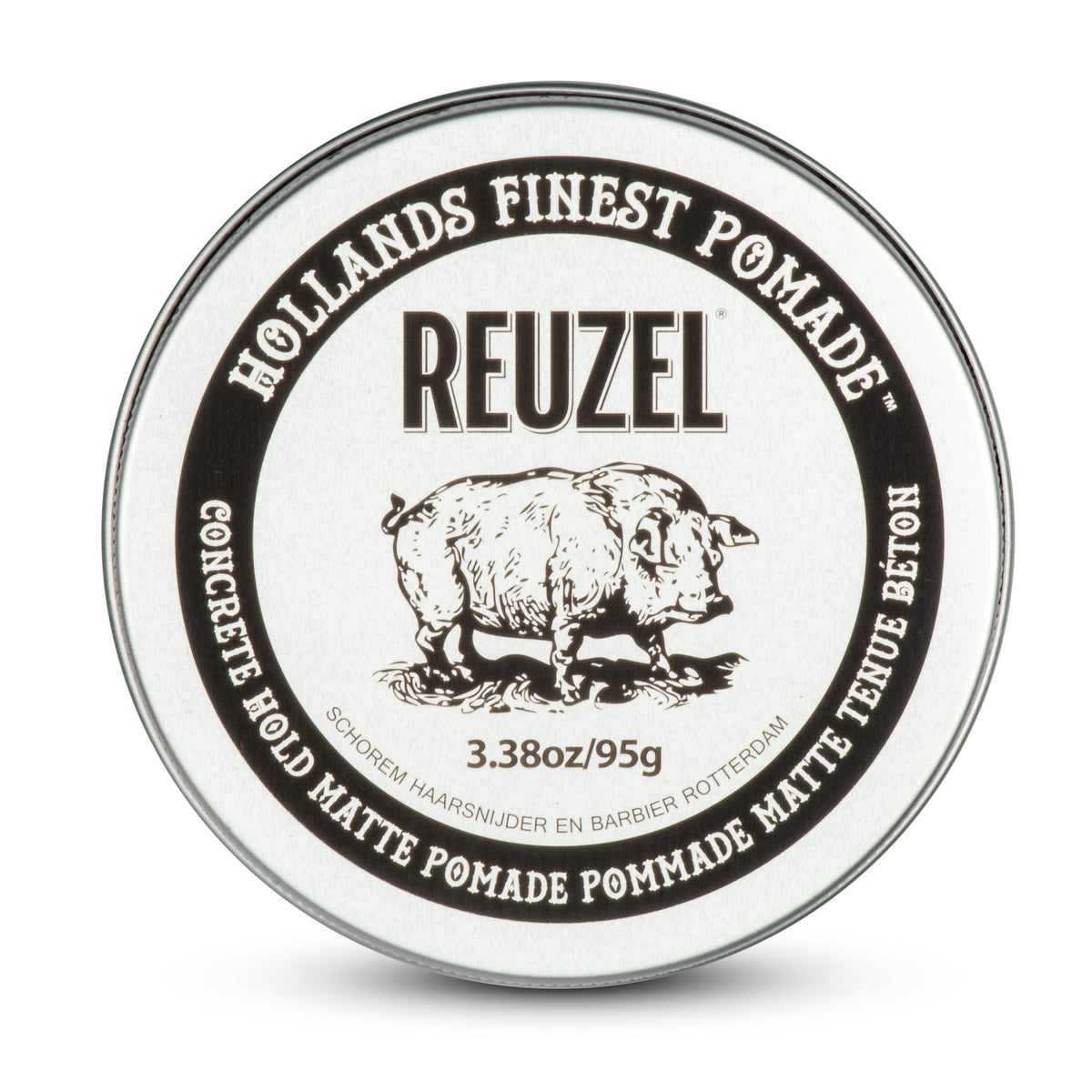 REUZEL jar front view showing logo and matte styling benefits