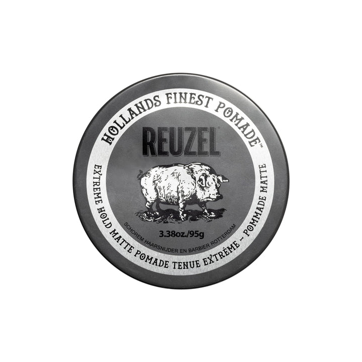 REUZEL front jar shot showing strong matte styling benefit