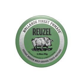 REUZEL jar front view showing branding and polished finish benefit