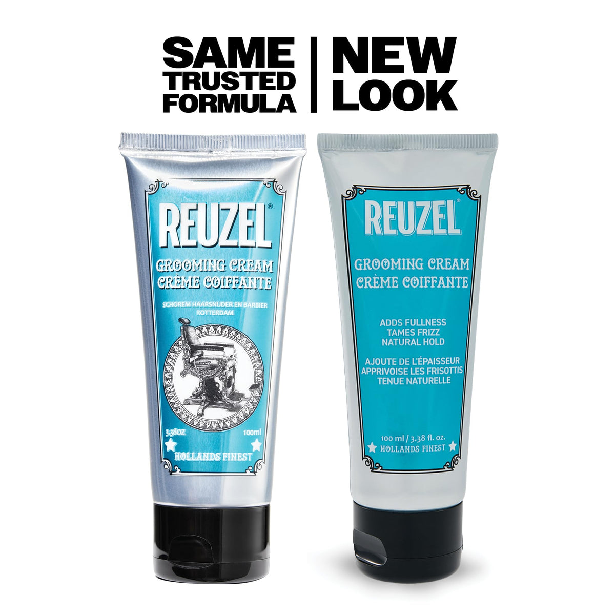 REUZEL grooming cream used in barbershop styling for textured natural finish