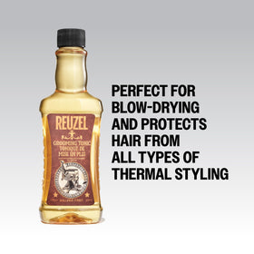 REUZEL blow-dry styling scene illustrating added volume and control