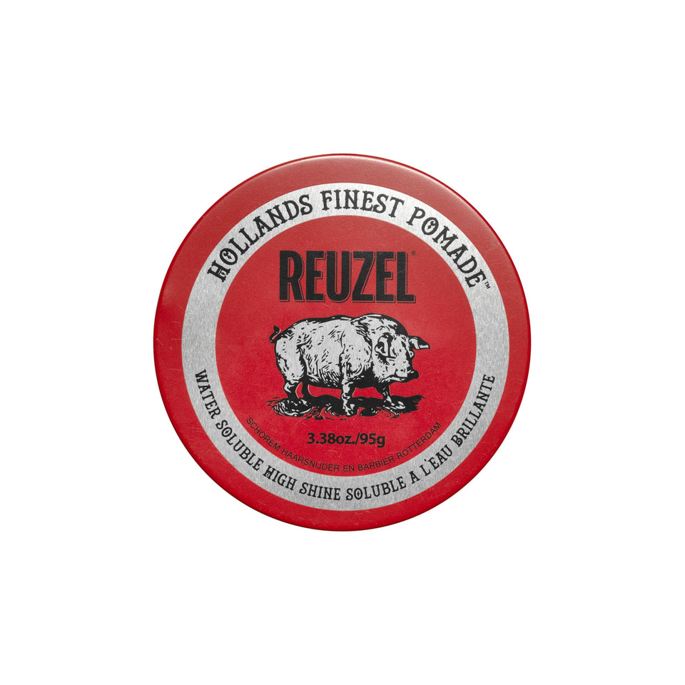 REUZEL Red pomade jar front showing label and neat packaging for shelf appeal