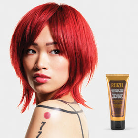 REUZEL before and after curl definition showcasing improved curl shape
