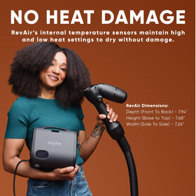 REVAIR wand in use on hair section demonstrating gentle smoothing benefit