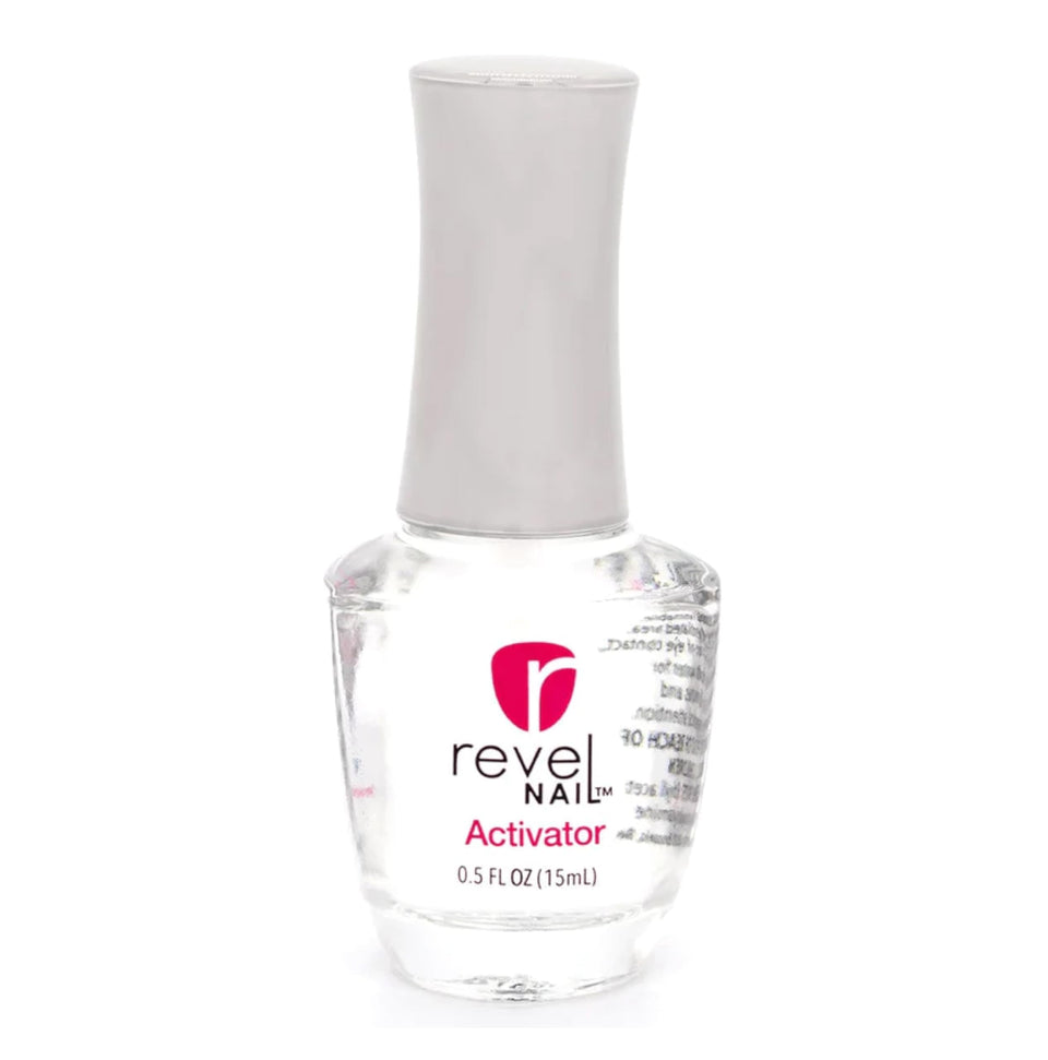 Revel Nail front bottle showing product label and compact size benefit