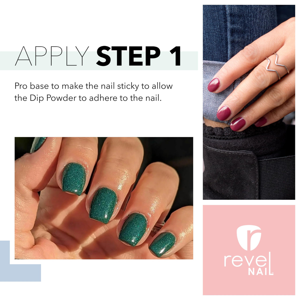 Revel Nail base coat brush close-up demonstrating smooth application for even adhesion