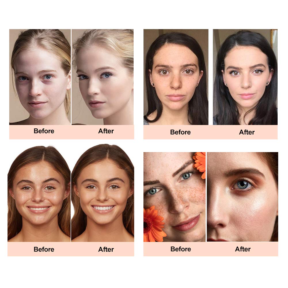 ReviGLam split-face before and after showing visible evening of skin tone
