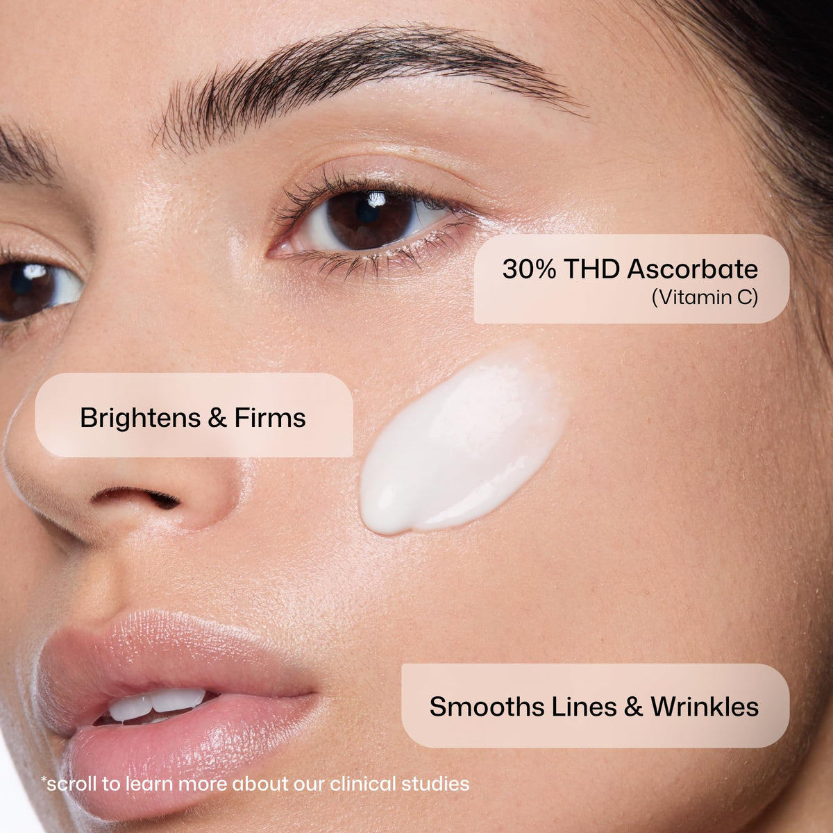 Revision Skincare applied to hand to demonstrate lightweight finish
