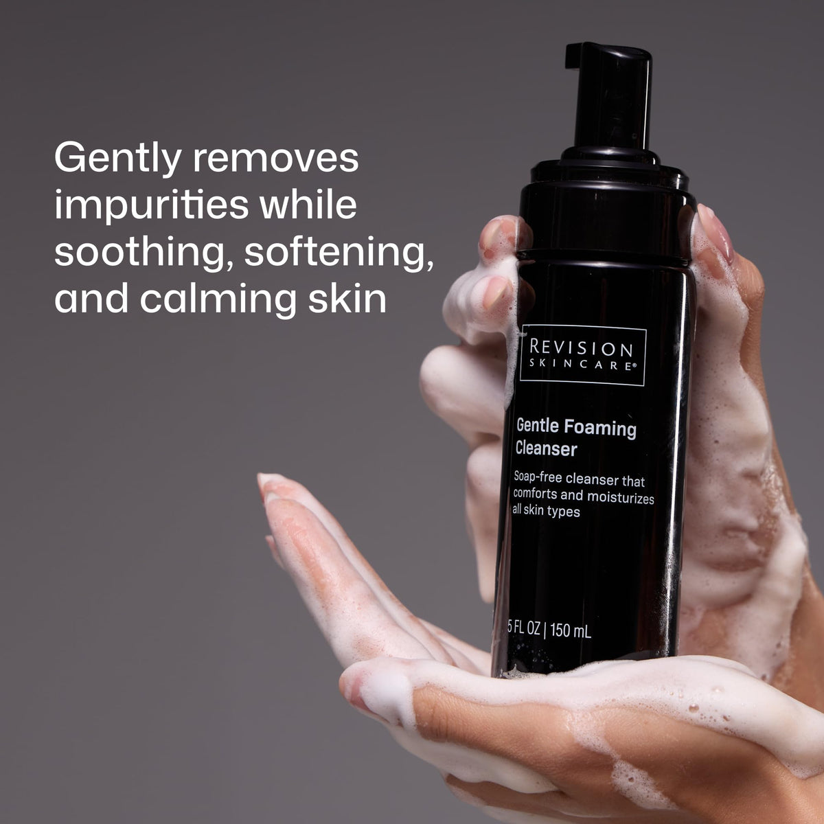 Revision pump close-up highlighting dispenser for controlled, mess-free application benefit