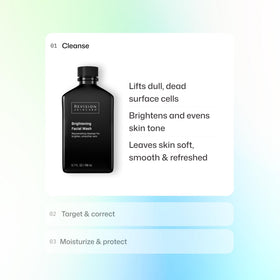 Revision Skincare cleanser dispensed in hand demonstrating lathering benefit