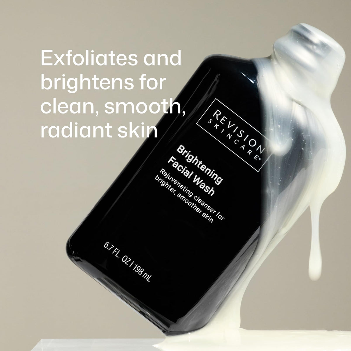 Revision Skincare pump and cap detail highlighting easy dispensing benefit