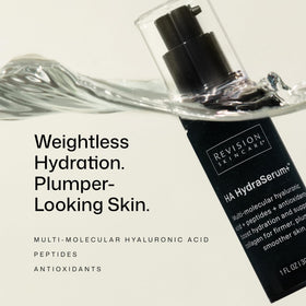 Revision Skincare bottle held in hand demonstrating 1 fl oz scale