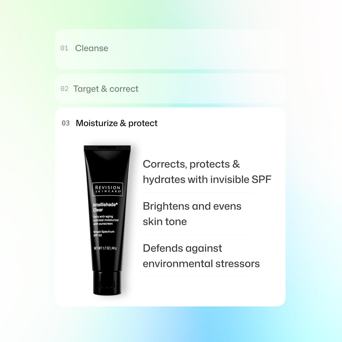 Revision Skincare Intellishade layered under makeup for smooth finish and coverage
