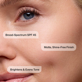 Revision Skincare Intellishade Matte being dispensed to show lightweight, oil-free formula