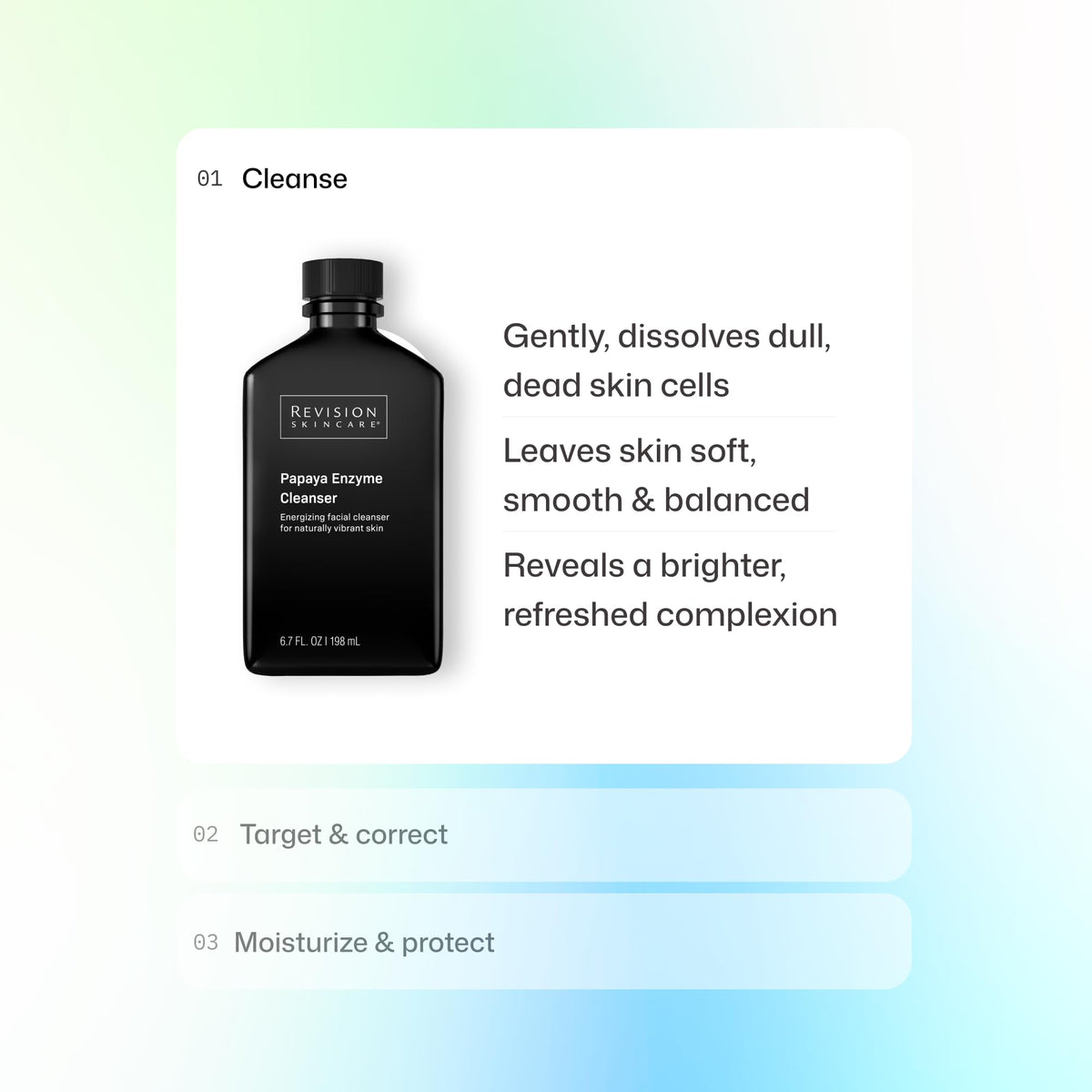 Revision Skincare bottle held in hand to show true size and scale