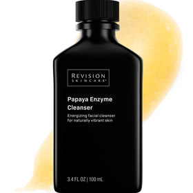 Revision Skincare front packaging showing clean cleanser bottle and benefits