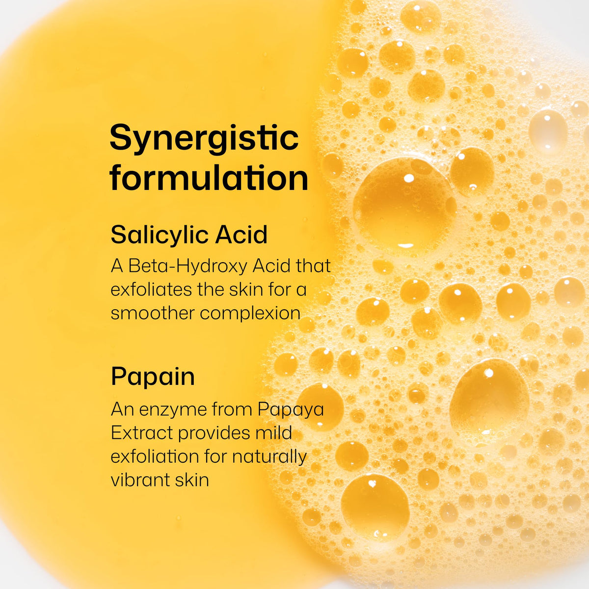 Revision Skincare close-up of creamy foam texture revealing gentle exfoliation