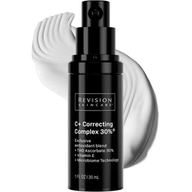 Revision Skincare front packaging showing clean serum bottle and brand