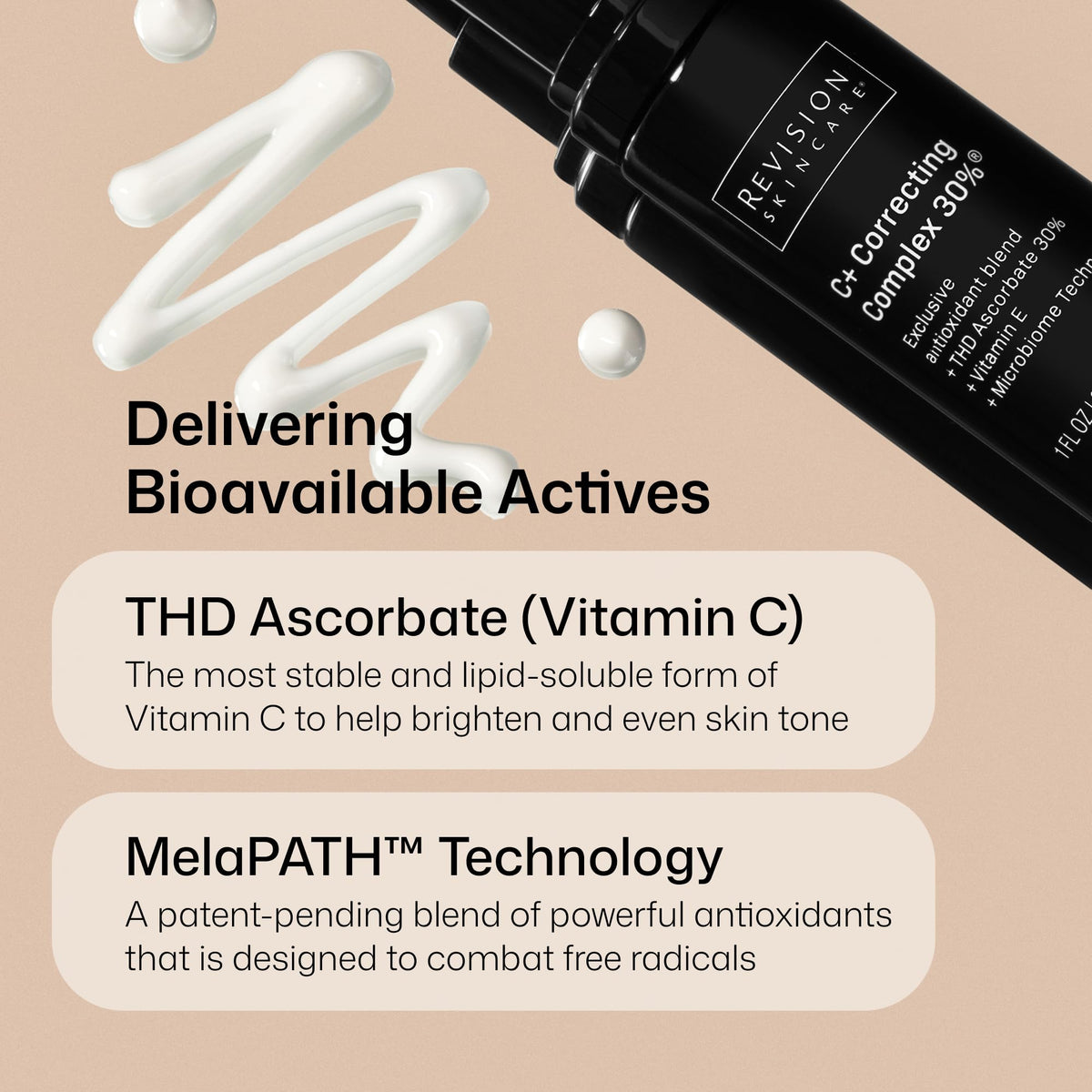 Revision Skincare ingredient visual showcasing Vitamin C potency and protection