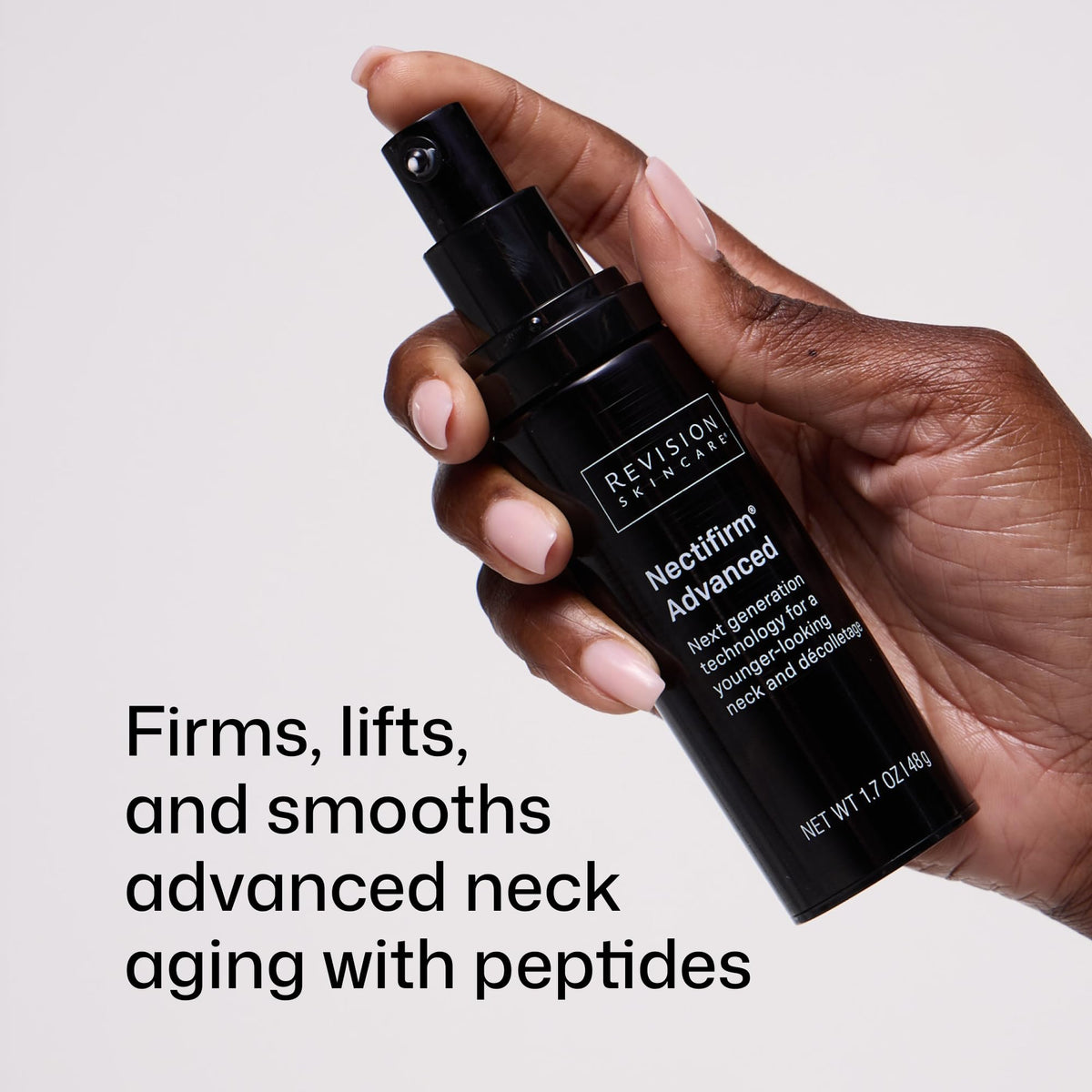 Revision Skincare Nectifirm Advanced 0.5 oz size shot highlights travel-friendly small jar