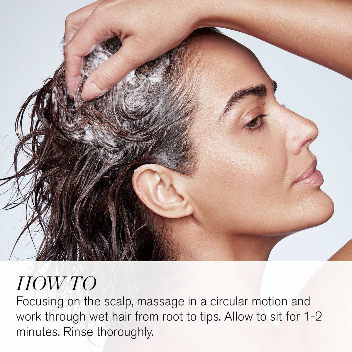 RevitaLash shampoo lather texture demonstrating gentle cleansing