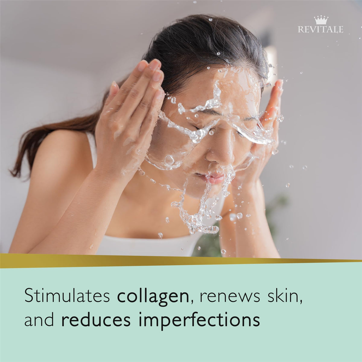 REVITALE seaweed and hyaluronic illustration signaling sustainable exfoliation and hydration