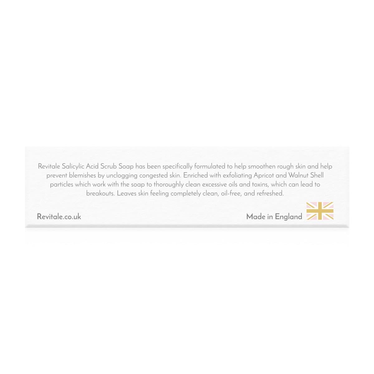 REVITALE ingredient label close-up highlighting salicylic acid and natural exfoliants
