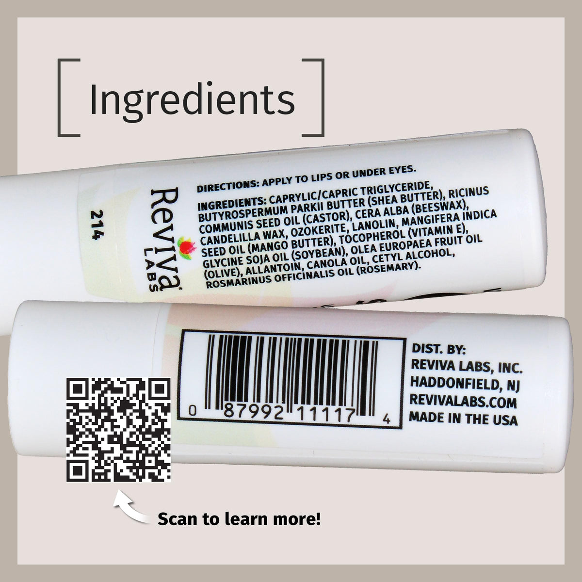 Reviva Labs applying stick under eye for gentle targeted moisture without grease