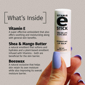 Reviva Labs smoothing balm on lips in lifestyle scene for quick chapped lip relief