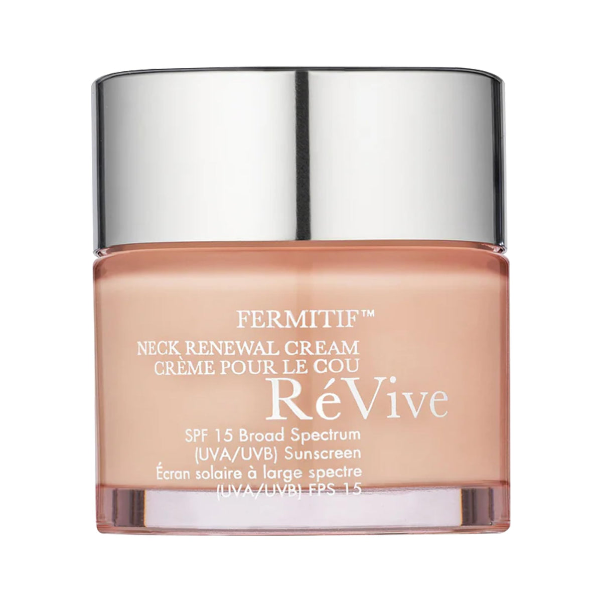 RéVive Fermitif neck cream jar front view showing packaging and sizing benefit
