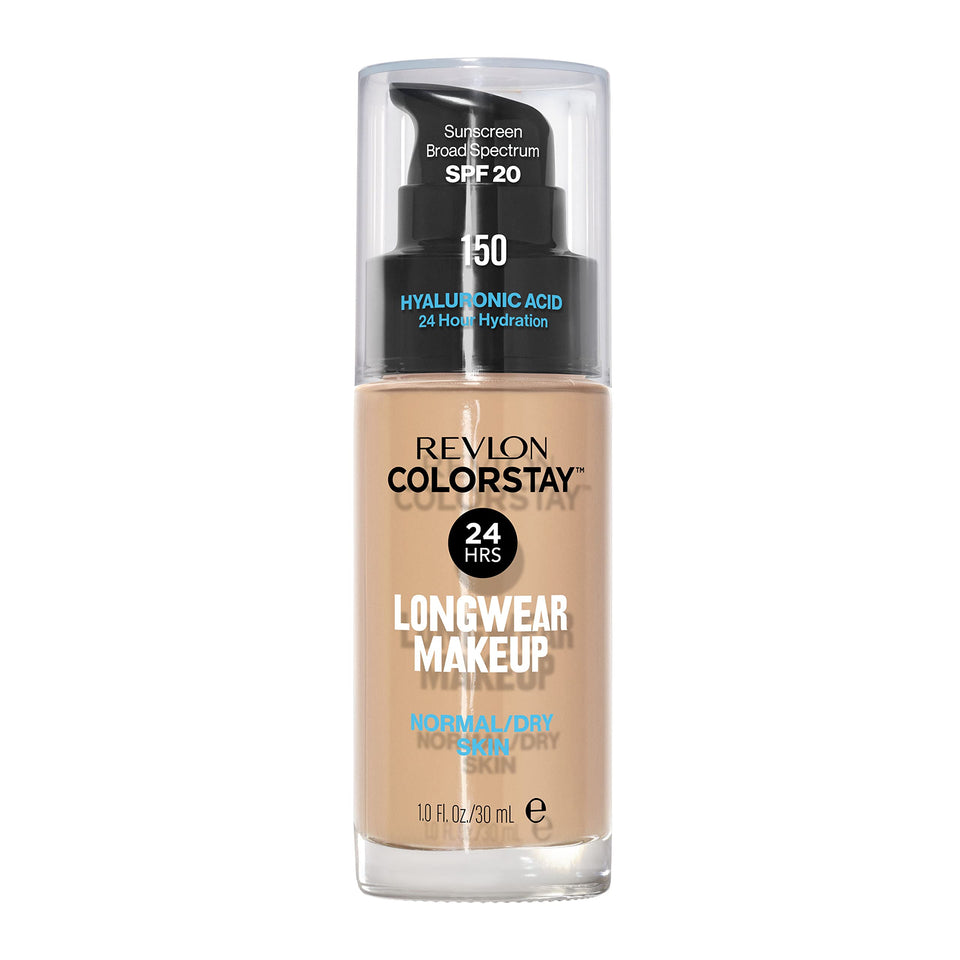 Revlon front packaging of ColorStay 150 Buff showing bottle and label benefit