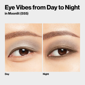 Revlon 555 Moonlit palette inside a purse for travel-ready makeup convenience